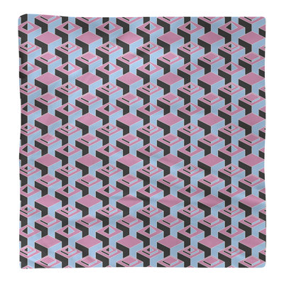 Serviette de table en coton à motif de gratte-ciels à deux couleurs