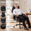 Grande et grande chaise de bureau avec support lombaire, noir