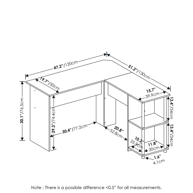 Holzwarth L-Shaped Computer Desk, White