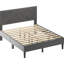 Cadre de lit grand lit Enticing embrassant un rangement pour tête de lit en lin, structure solide et stable, sous sommier sans sommier, 485 lb, cadre attrayant gris carbone, tête de lit avec rangement, silencieux robuste, avantage-278294732