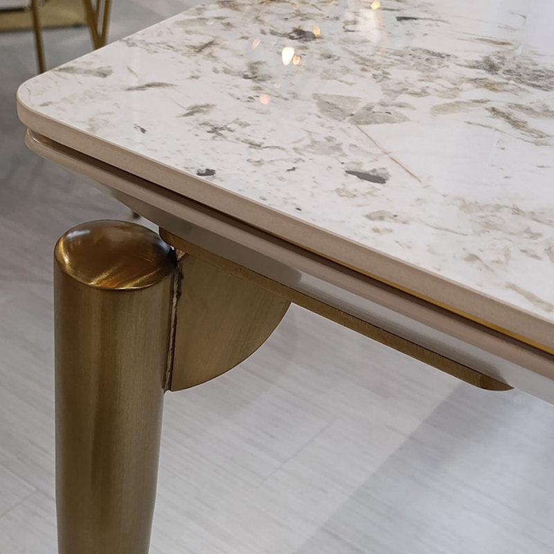 Faux Marble Top Dining Table