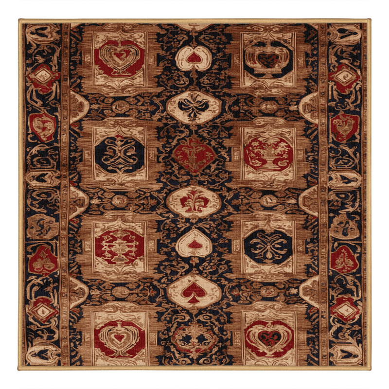 Machine Washable French Brown Area Rug, Square 3'