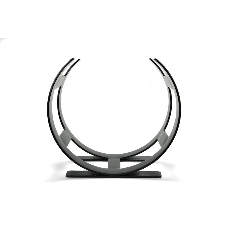 46.5cm W Hand Forged Metal Log Rack, Matt Black