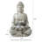 28.25"H Zen Style Concrete Meditating Buddha Statue Polyresin Outdoor Fountain With Pump And LED Light (KD)