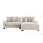Luxe Oversized Two-Piece Right Facing Sectional Couches For Living Room, 102.4-Inch L Shaped Sofa With Chaise, Upholstered With Corduroy Fabric, Ivory-992091410-992091408