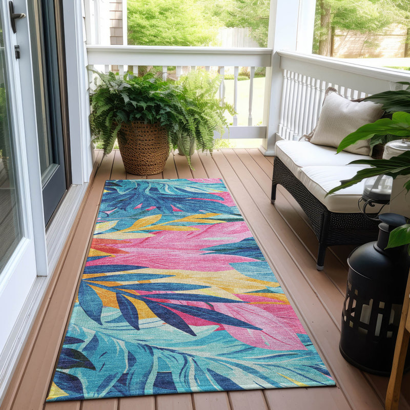 Machine Washable Indoor/Outdoor Claudian ACN1497 Sky Rug, Runner 2'3" x 7'6"
