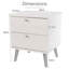Augusta Curve 2-Drawer Bedside Table, White Wash