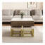Ensemble de tables basses à plateau relevable moderne avec rangement et 4 repose-pieds blanc et noyer