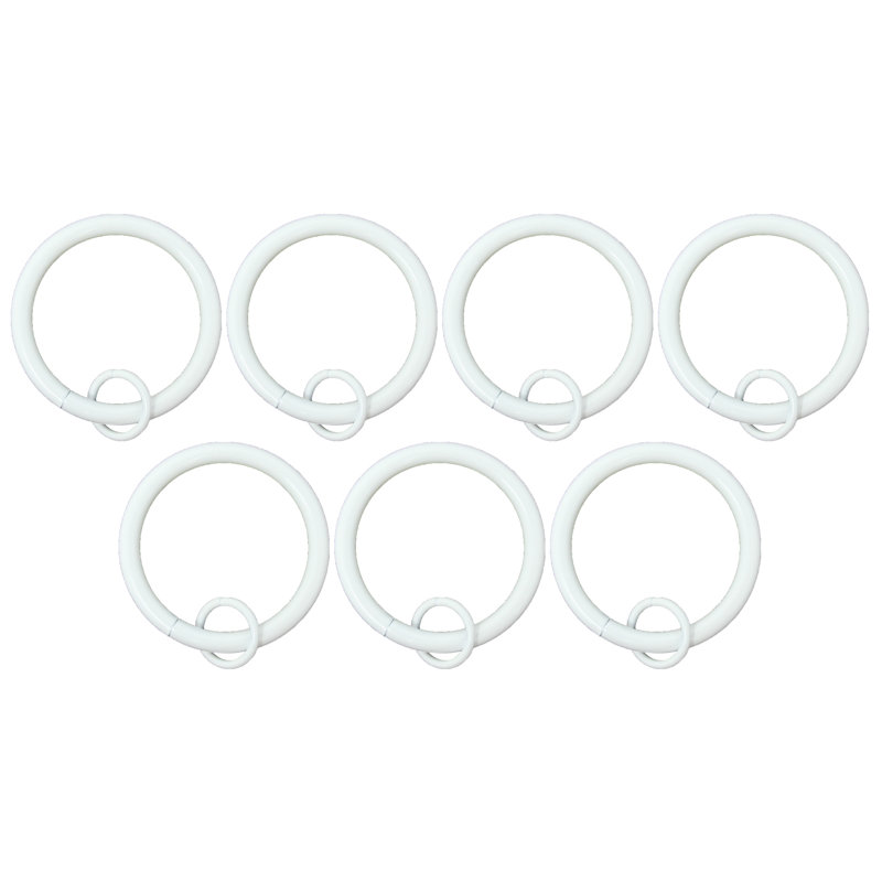 Anneaux de rideau en métal Mcclain, Blanc lustré, Diamètre 1,5 po