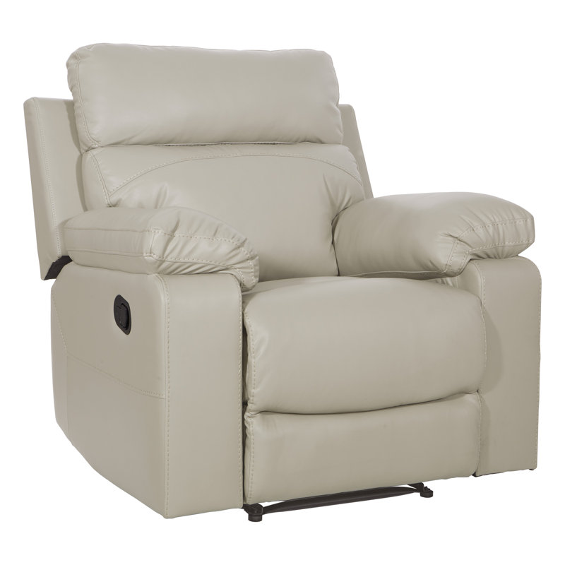 Bryson Faux Leather Recliner, Taupe