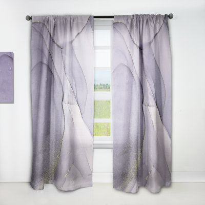 Mauve et gris liquide Art Waves - rideau en velours moderne - obscurcissant - 1 panneau