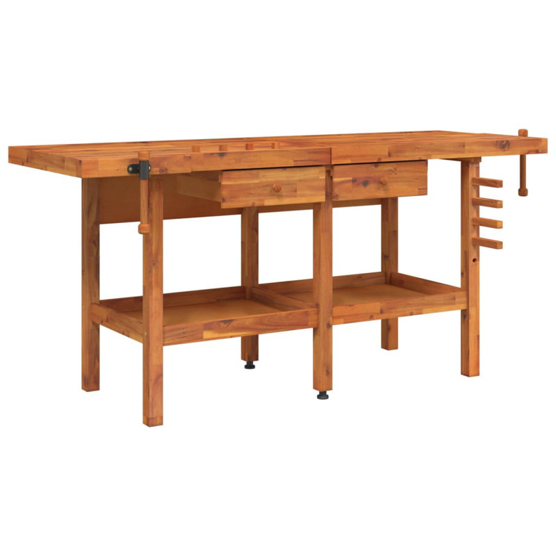 Établi à plateau en bois, H 32,7 po x l 75,6 po x P 24,4 po