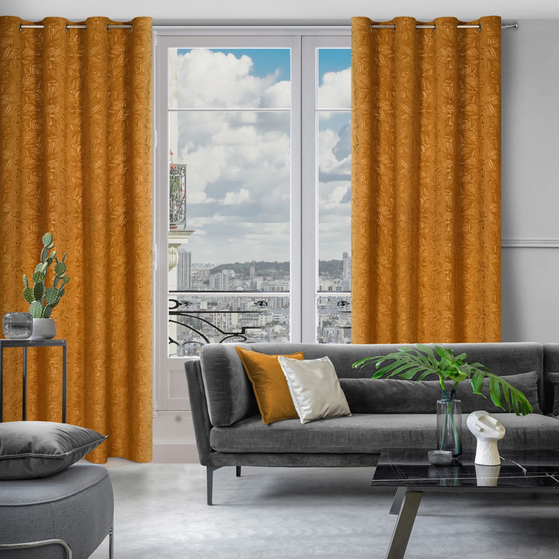 Abinash Blackout Curtains Single Panel, Brown
