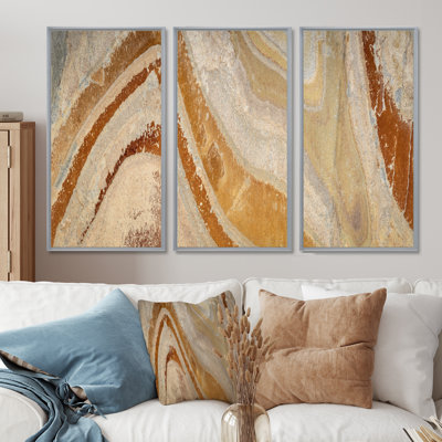 «Colorful Slate Stone», peinture sur toile flottante 3 pièces
