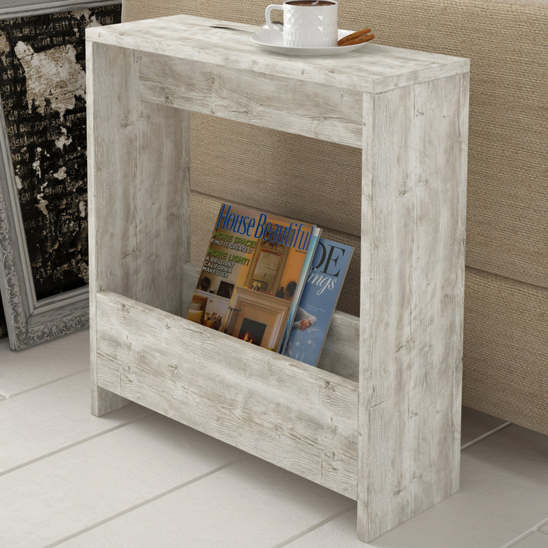 Beeler Frame End Table with Storage, Antique White