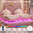Bed Frame With Led Lights, Girls Full Bed With Princess Crown, Led Velvet Upholstered Platform Bed Frame With Adjustable Headboard, No Box Spring Needed-2083752672