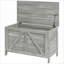 Commodes de rangement | Coffre de rangement 30 po avec charnière de sécurité, grain de bois gris ardoise, style campagnard | Panneau de particules | Chambre