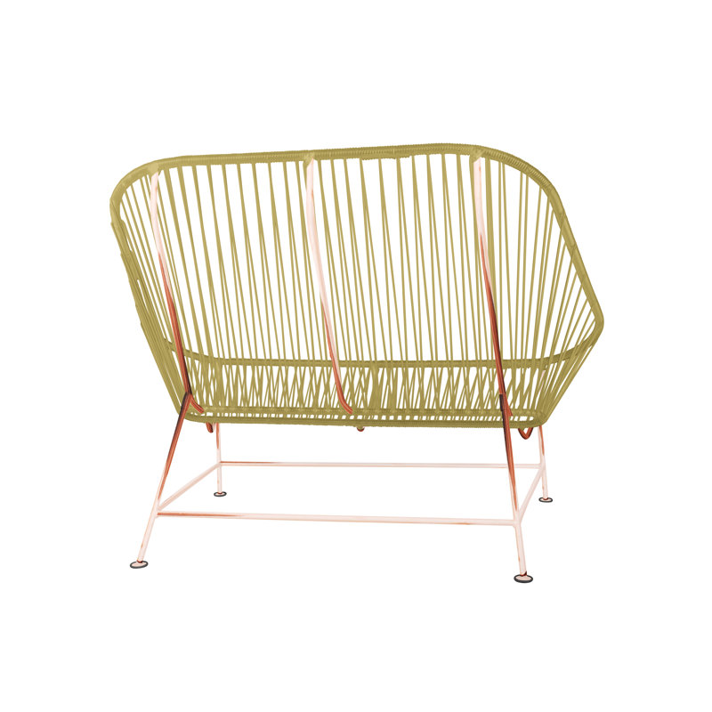 InLove Indoor/Outdoor Handmade Loveseat, Caramel/Copper