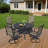  5-Piece Patio Dining Set, Taupe Foamed PVC-coated polyester Swivel Patio Chairs + 37" Square Metal Dining Table with Umbrella Hole, All-Weather Backyard Furniture-1102505660-1102505635