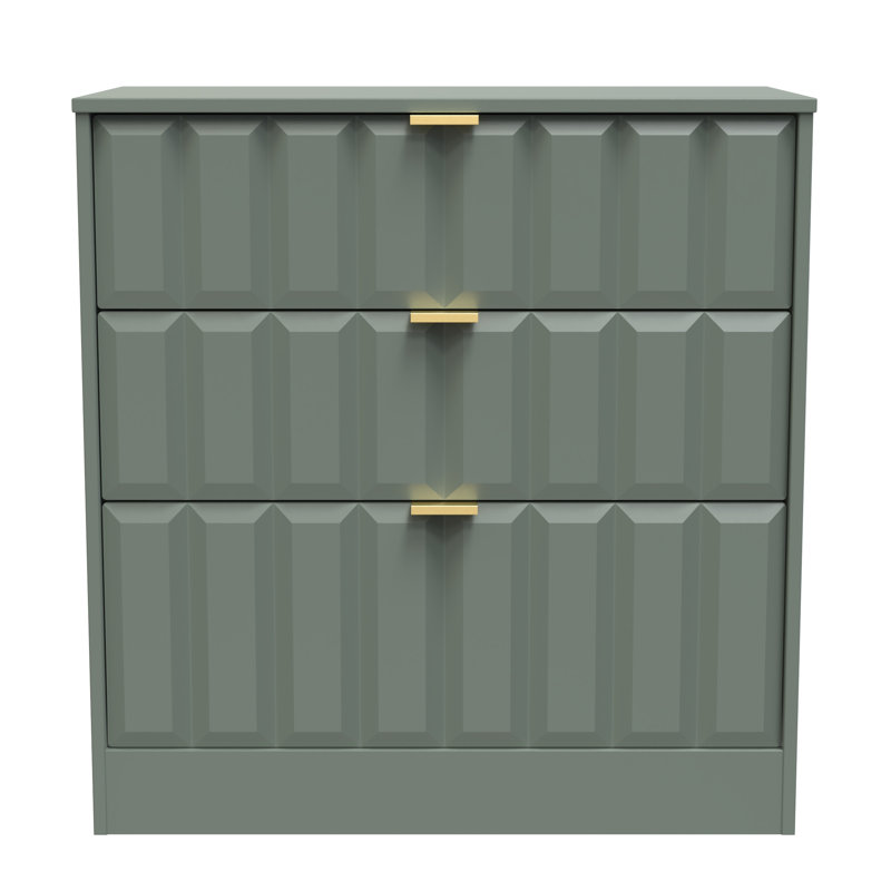 Besian 77cm W 3 - Drawer Chest of Drawers, Reed Green