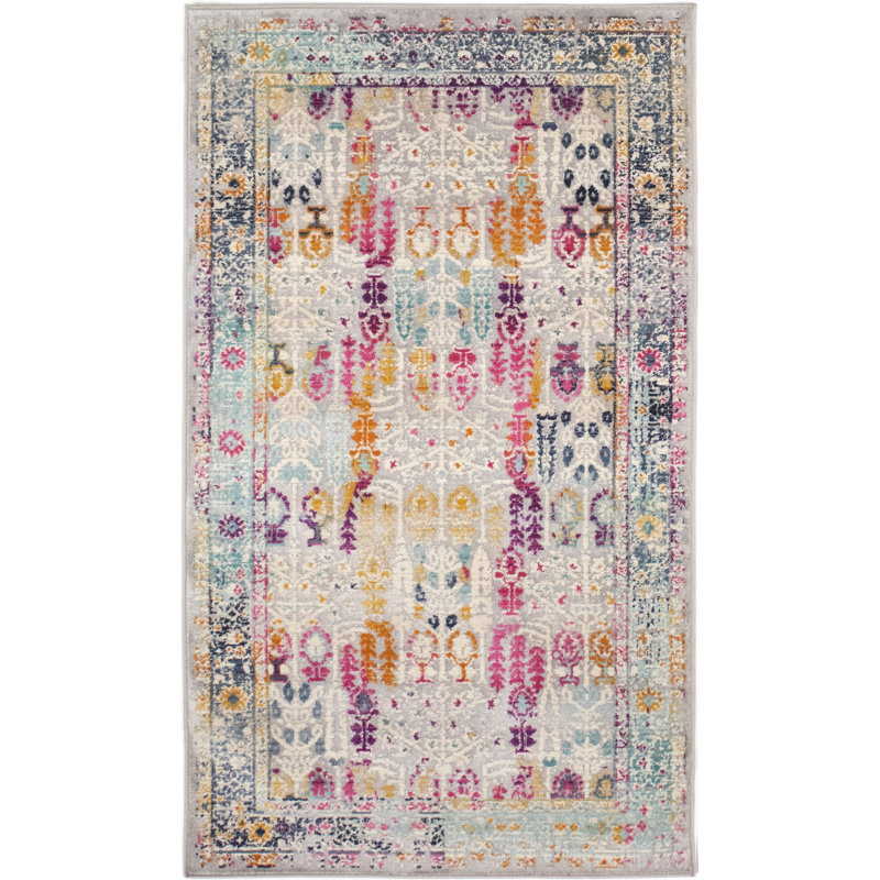 Ziebarth Floral Indoor Rug, Rectangle 3' x 5'