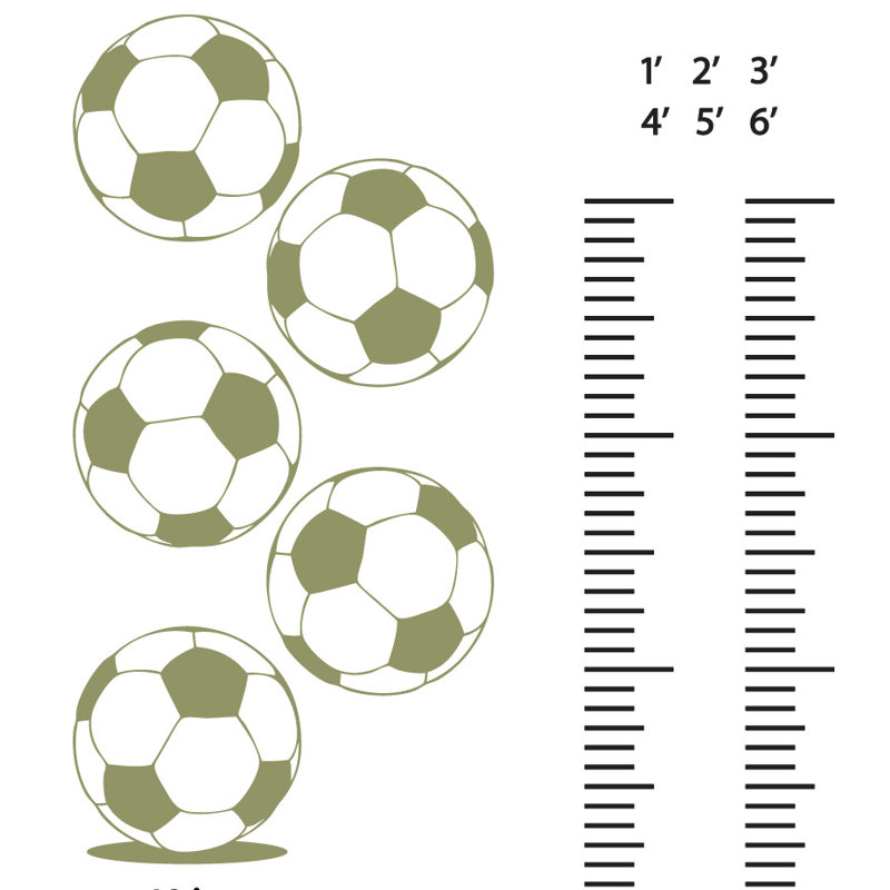 Décalcomanie murale graphique de croissance foot, Olive