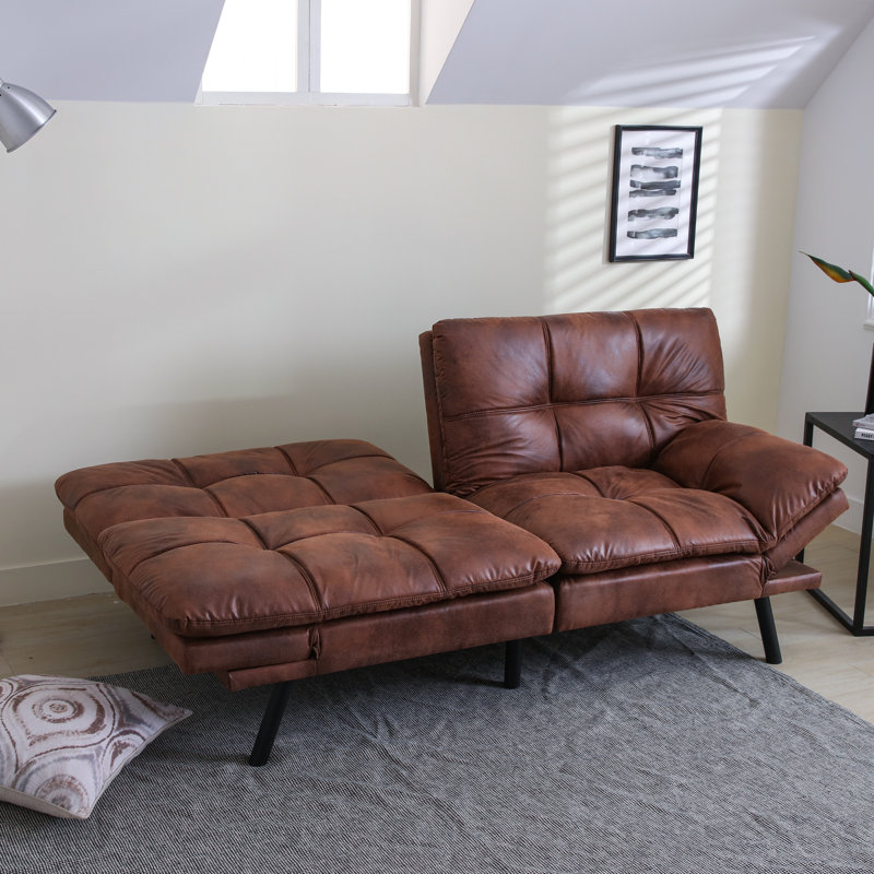 Canapé-lit convertible 71 po, canapé-lit futon simple, Brun