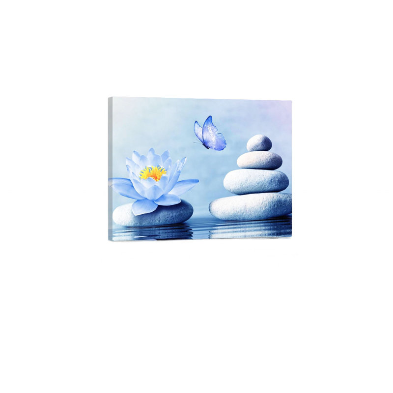 «Water Lily Butterfly», art mural en bois à l'arrière, X 36 x 24 po