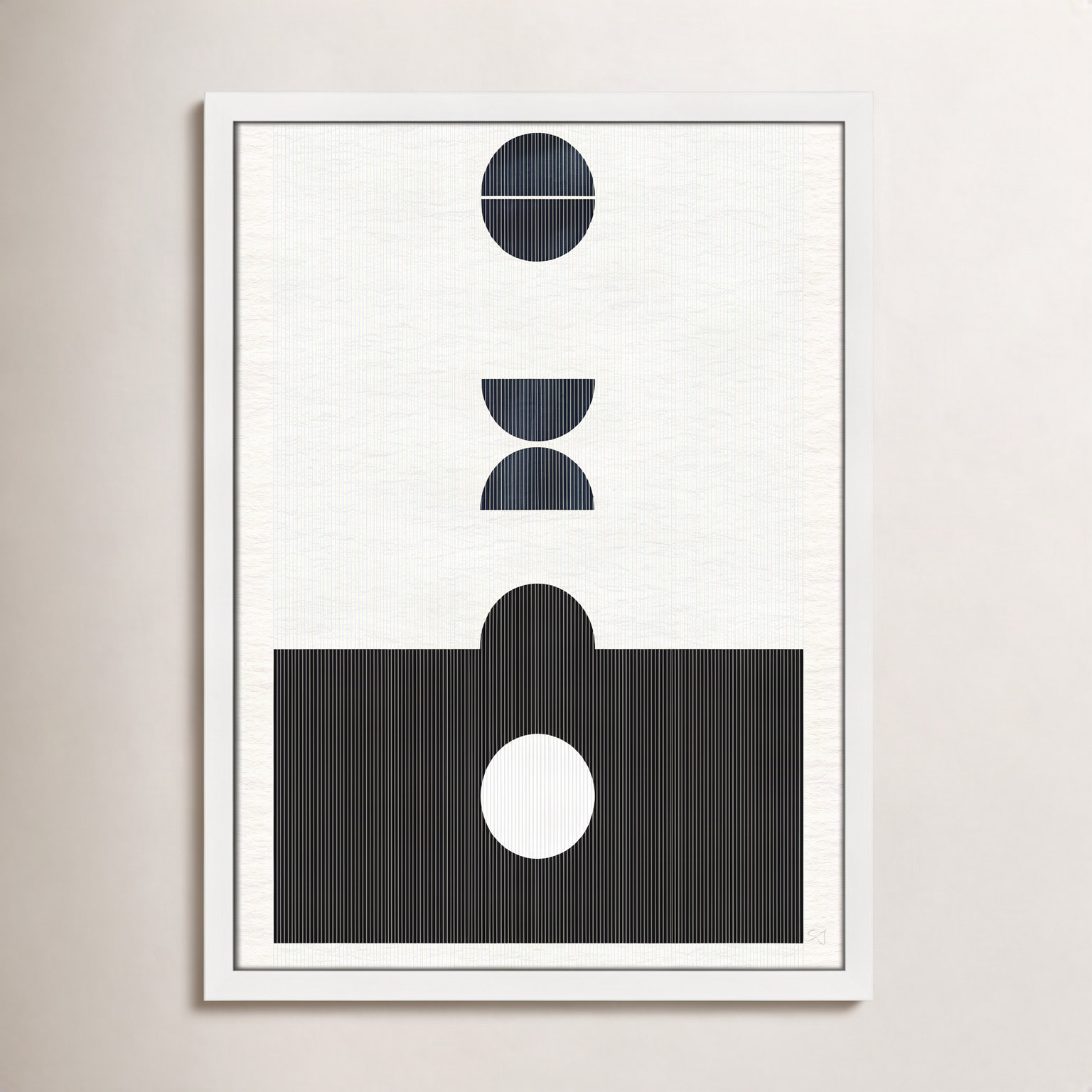 Eclipse I Print by Susan Jill, 23" H x 17" W x 0.75" D, Satin White Framed