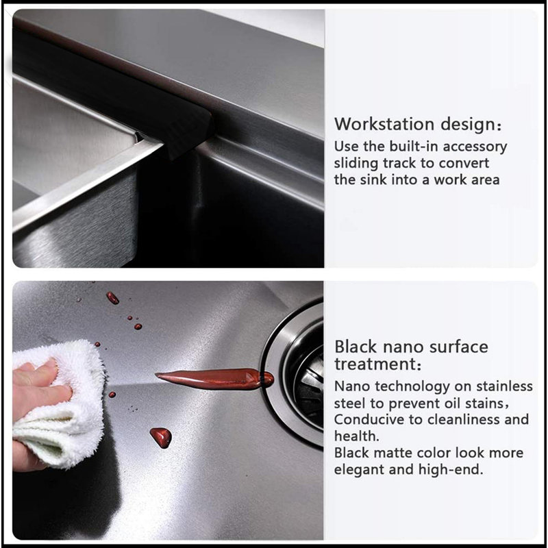 Évier de cuisine encastré 33 po R10 à cuve simple en acier inoxydable avec rebord intégré et accessoires (paquet de 5)