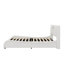 Lit plateforme tapissier opulent en similicuir avec tête de lit épaisse, haut-parleurs Bluetooth intégrés et éclairage à DEL RVB-499824978-499824976