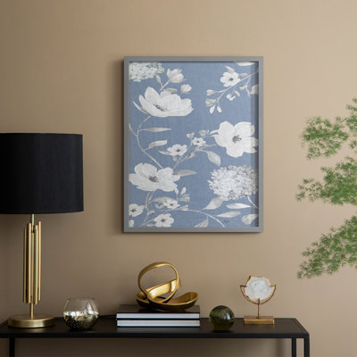 Blue Chinoiserie II, reproduction encadrée - bois massif