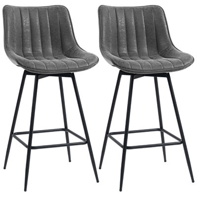 Upholstered Counter Stool with Metal Frame