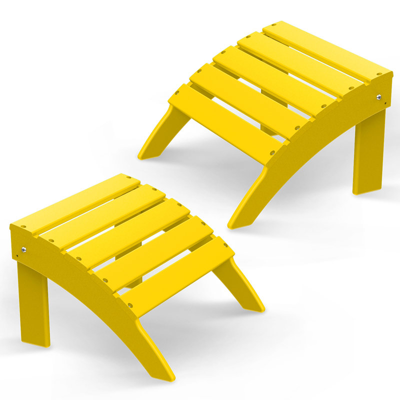 Repose-pieds pliable Adirondack, repose-pieds en PEHD résistant aux intempéries, Jaune