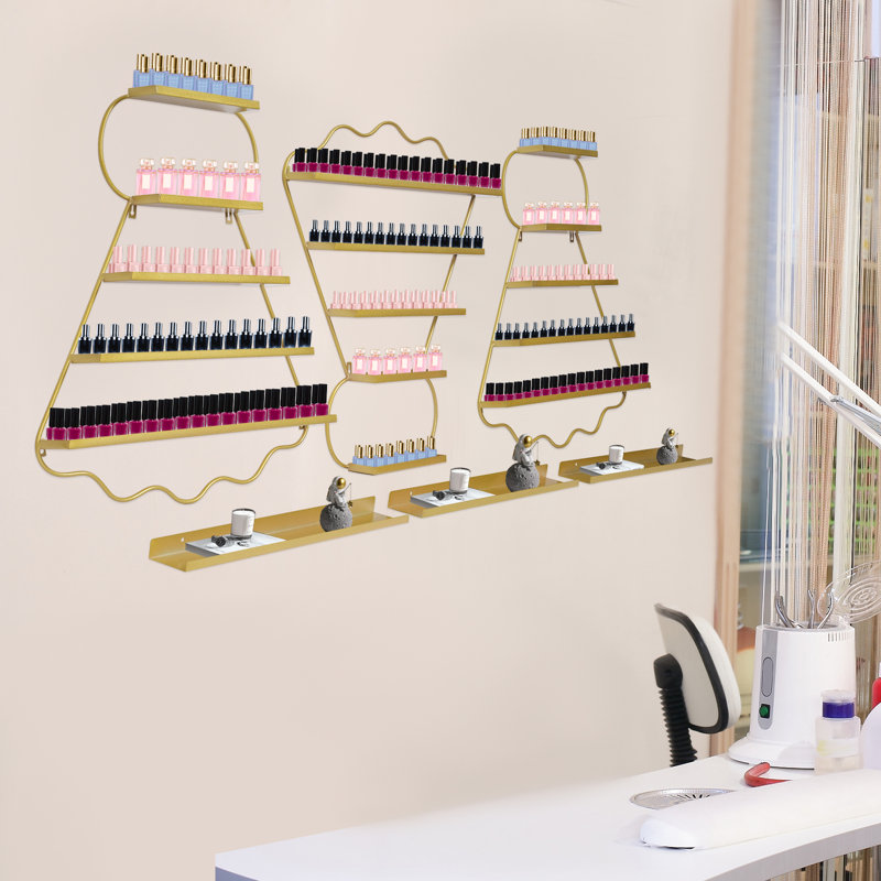 3PCS Iron Makeup Organizer, Gold