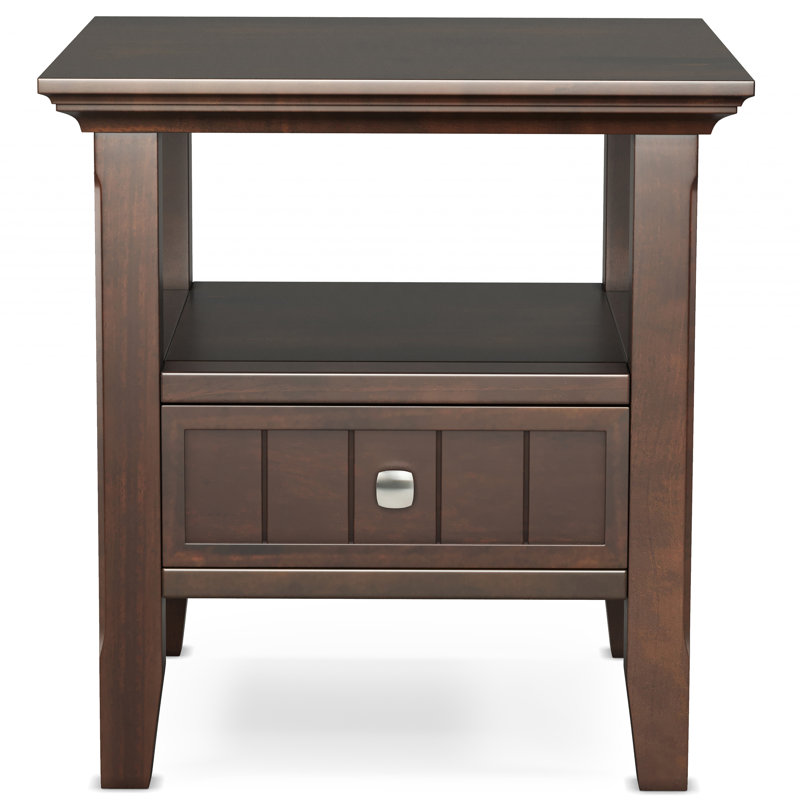 Table d'appoint Acadian, H 20 po x l 19 po x P 19 po, Brun
