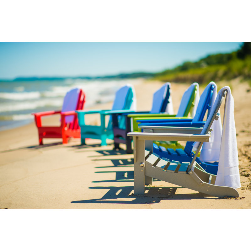 Chaise Adirondack pliante en plastique Leighton, Bois patiné
