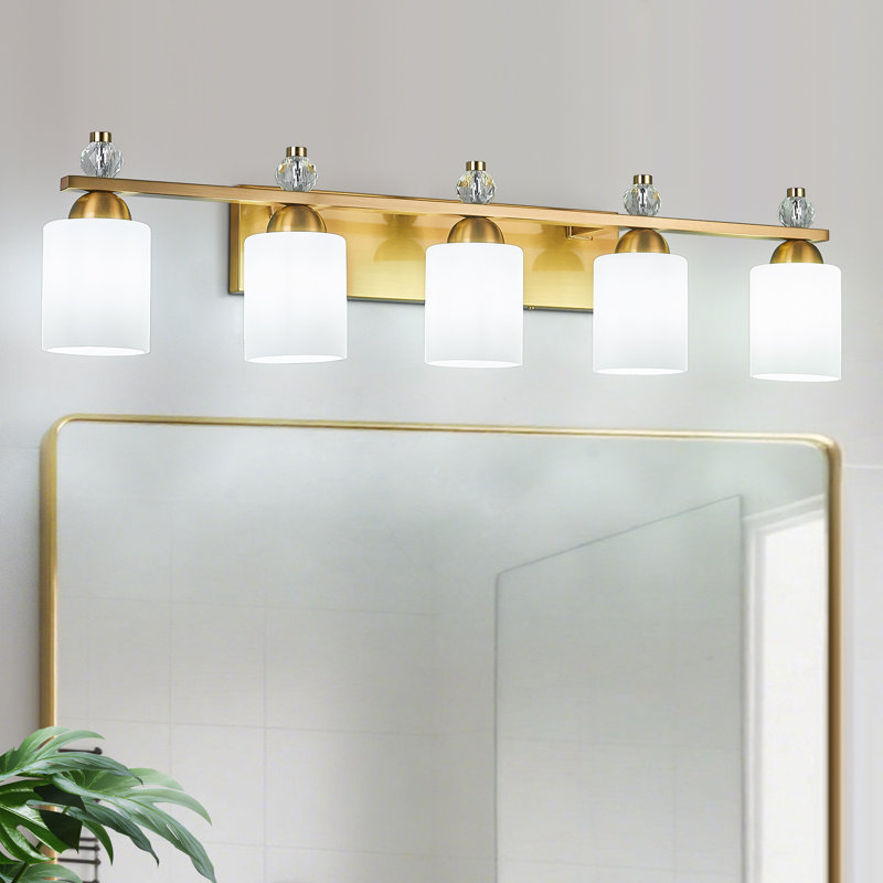 Mid Century  Vanity Light E26 Socket White Glass Bathroom Vanity Light Fixtures Modern Vanity Lights for Bathroom Mirror Hallway