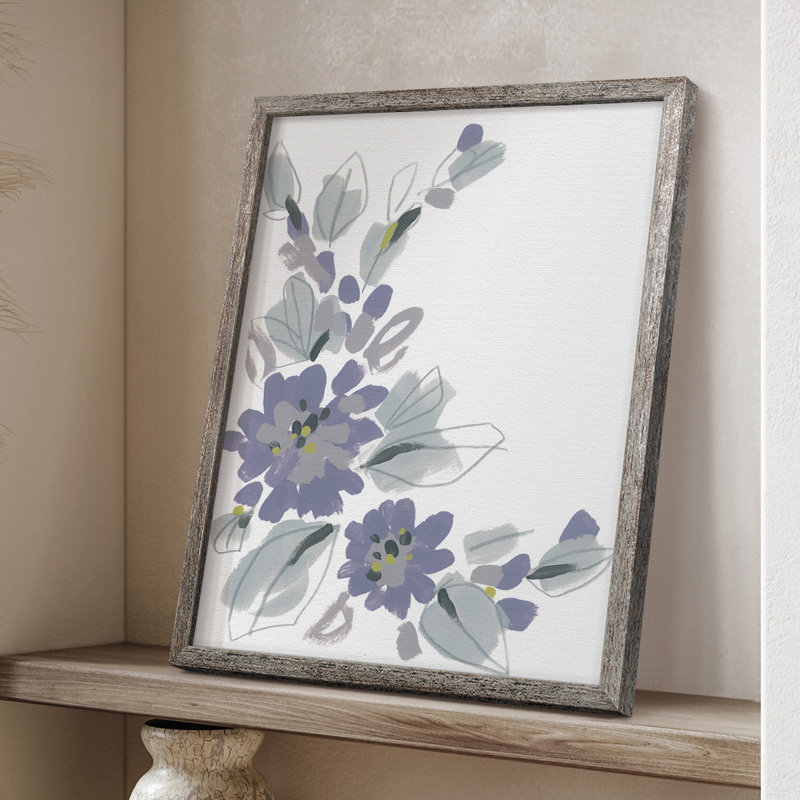 Periwinkle Patch III Framed Print - Solid Wood, 30" H x 24" W