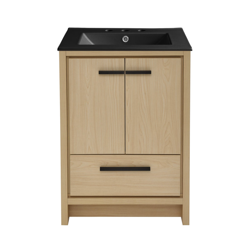 Virage 24" Freestanding, Bathroom Vanity, Brown, Black, 3