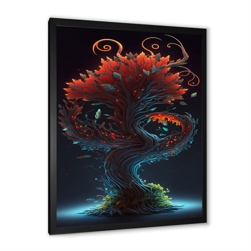 " Bonsai Tree I ", Black Picture Framed Canvas, 20" H x 12" W x 1" D