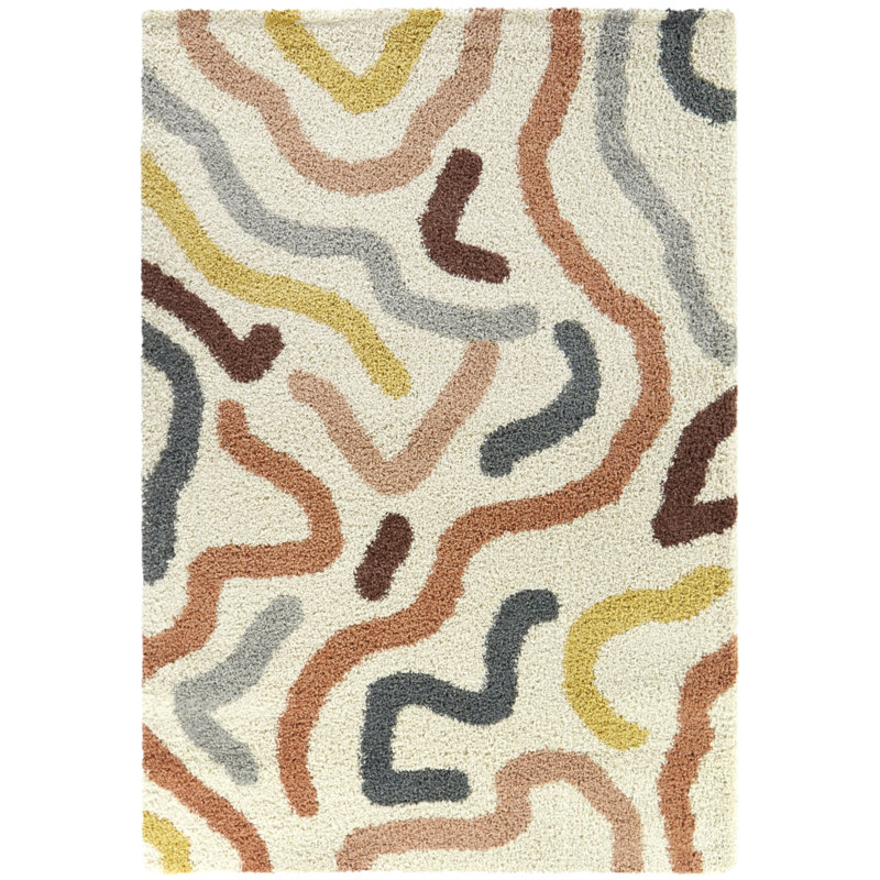 Tapis contemporain à poils longs Edlow, Tapis de couloir 2 pi 2 po x 7 pi