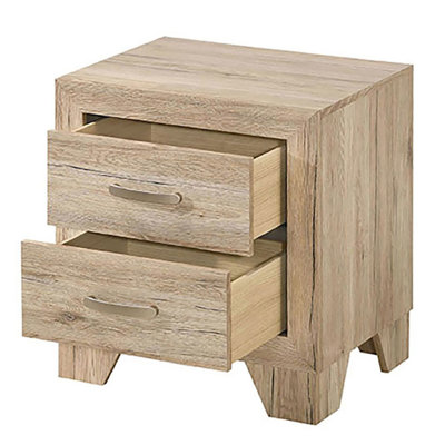 Table de chevet rustique 2 contenant des glissières de tiroir inhabituelles et une chambre personnalisable en métal avec poignée fine adaptable