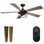 Ventilateur de plafond réversible à 5 pales de 52 po avec télécommande et ensemble d'éclairage Tiream