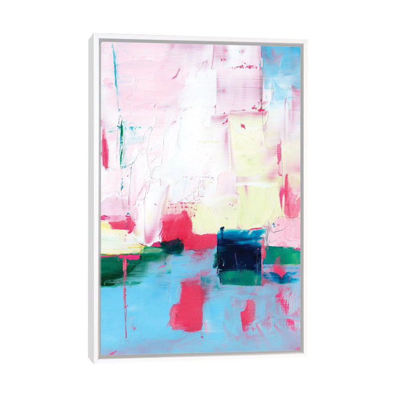 Magenta Horizon I par Ethan Harper - reproduction d'art, H 48 po x l 32 po x P 1,5 po, Toile blanche encadrée, Pas de tapis