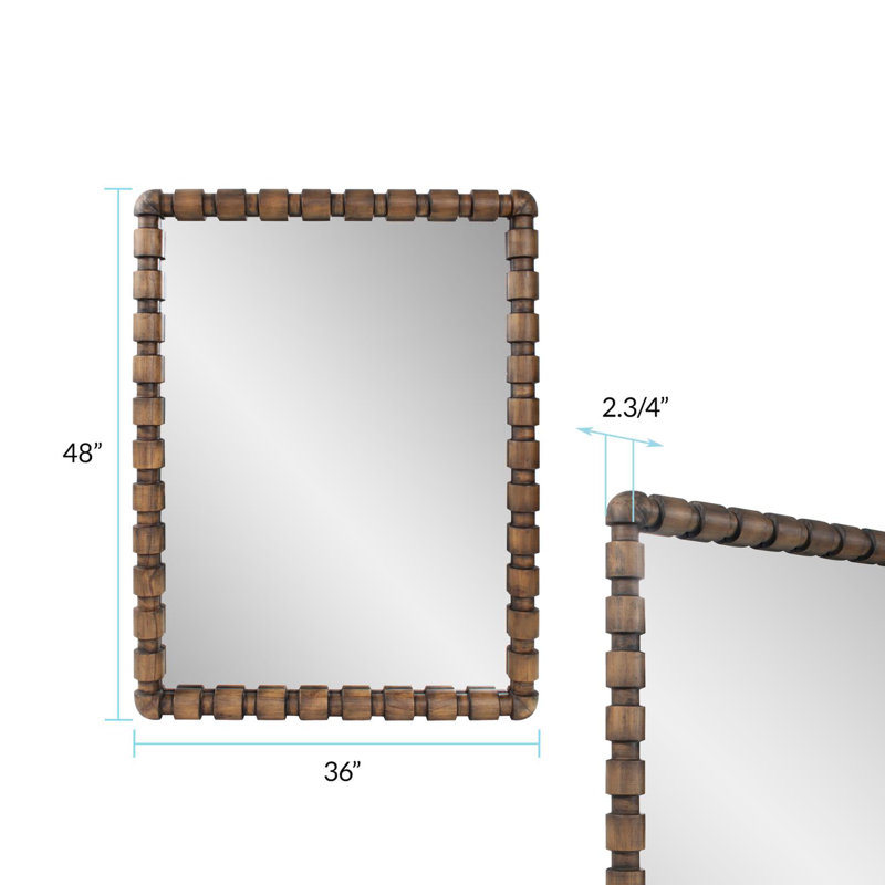 Wooden Bobbin Vanity Mirror, 48" x 36"
