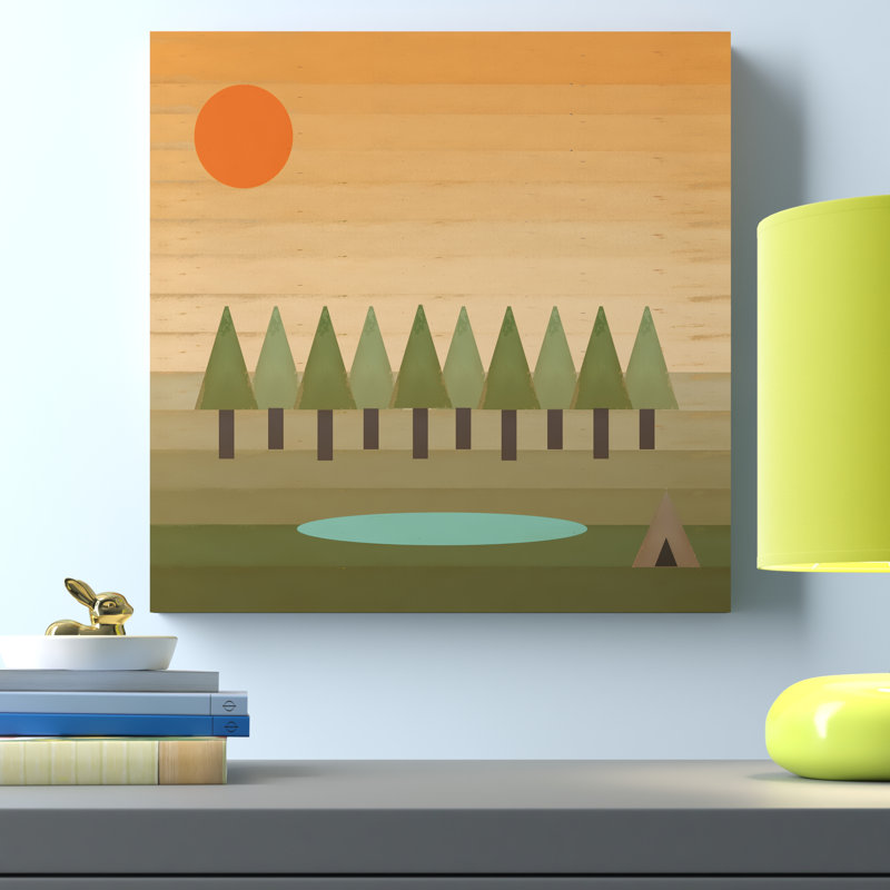 Art sur toile «Camping Out» de Lincoln, H 18 po x l 18 po