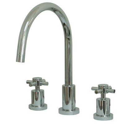 South Beach Double Cross Handle Widespread Kitchen Faucet