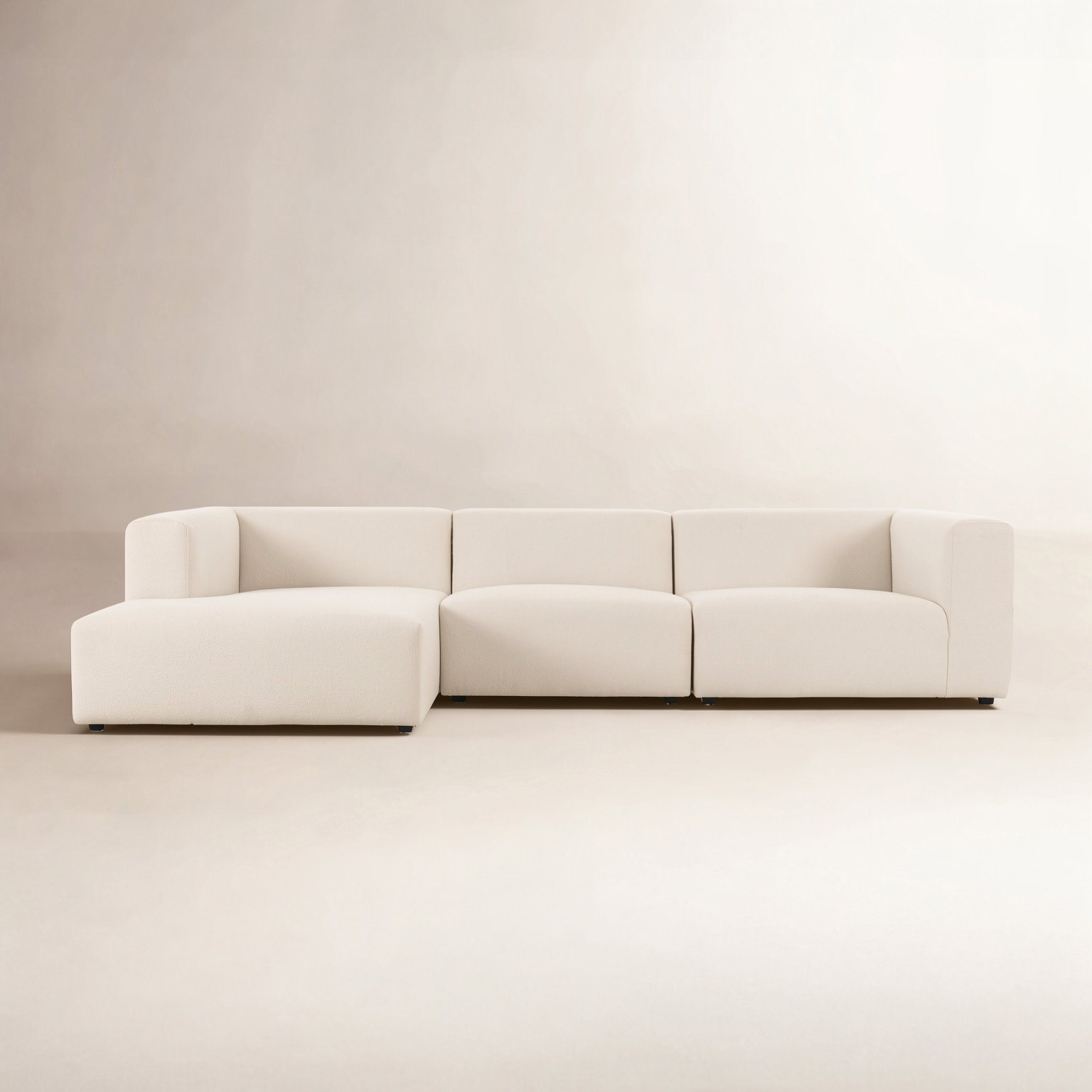 Sofa and Chaise, Left Hand Facing, Fayette Cloud Polyester Blend
