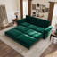 Canapé Chesterfield, canapé-lit gigogne de 93,7 po, canapé-lit convertible en velours 3 en 1 avec garniture cloutée et accoudoirs roulés, canapé-lit multifonctionnel pour salon, chambre à coucher, vert-1105732207